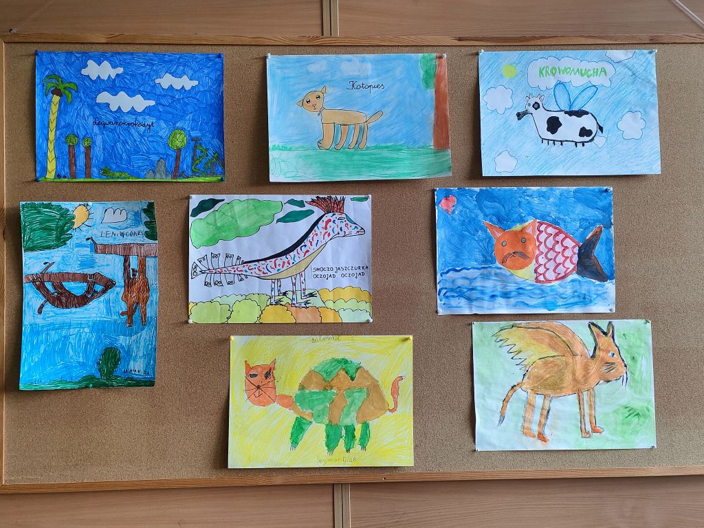 Kilka prac wykonanych przez uczniów Szkoły Podstawowej nr 7 w Czeladzi